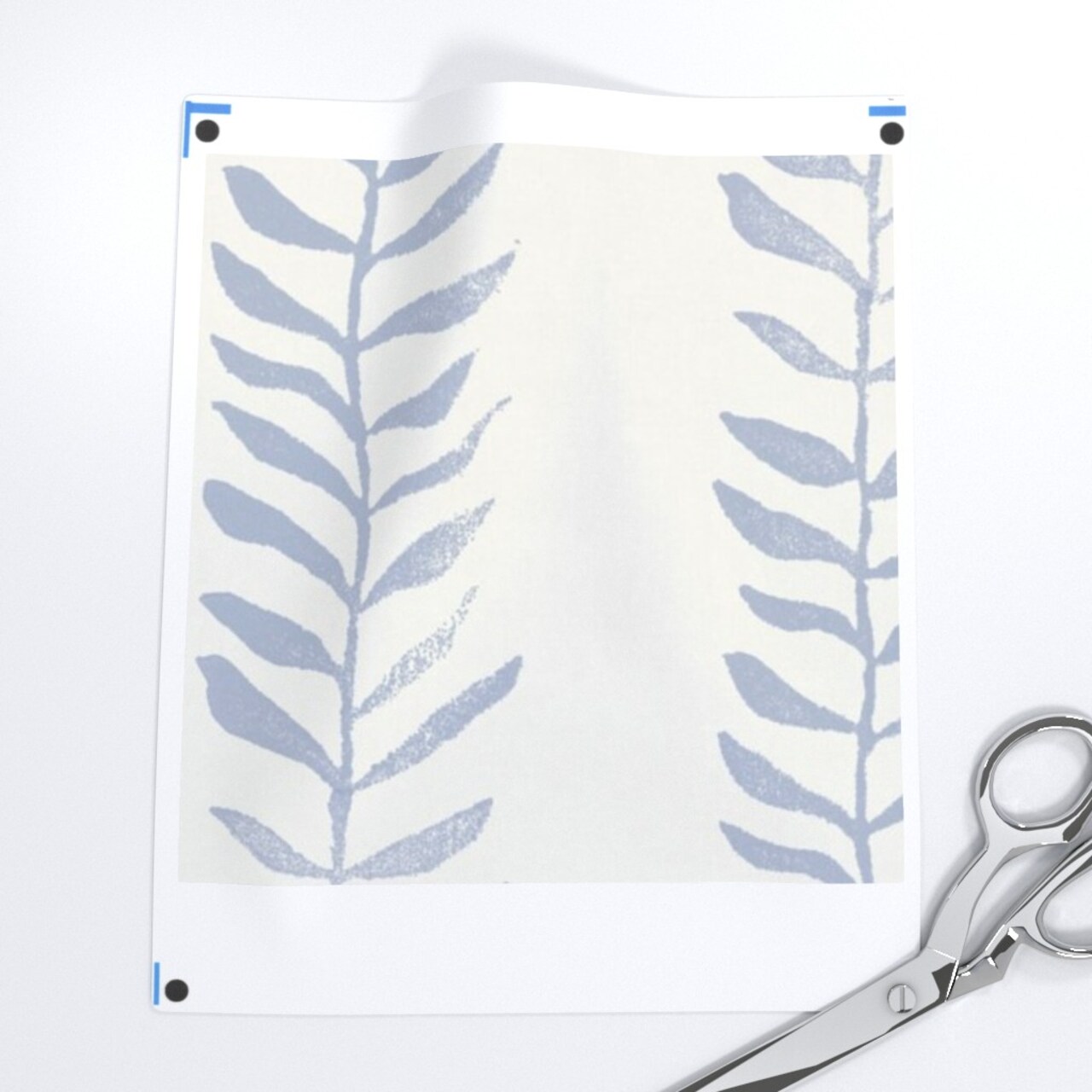 Blue Vines Leaf Cream Botanical Plants Leaves Coastal Nautical Seaweed Sky Baby Boy Custom Pre-pasted Wallpaper by Spoonflower Pre-Pasted Wallpaper 2FT Wide